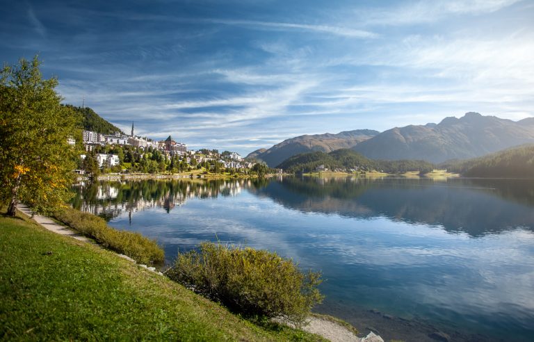 View,Of,St.,Moritz,In,A,Sunny,Summer,Day